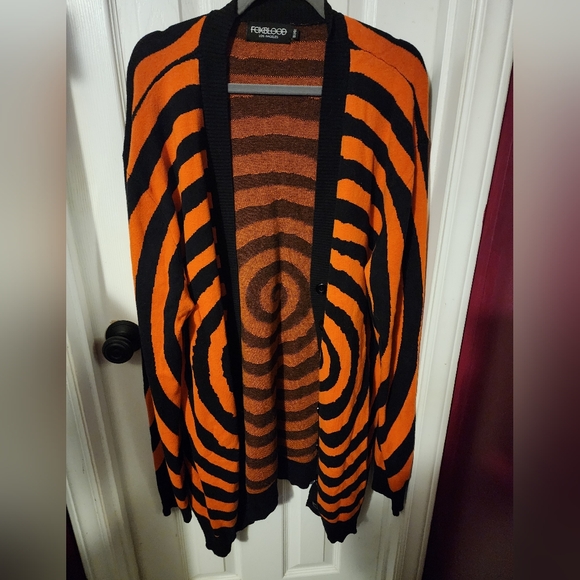 Foxblood Halloween Vortex Cardigan size 3X/4X colors orange and black - Picture 1 of 6